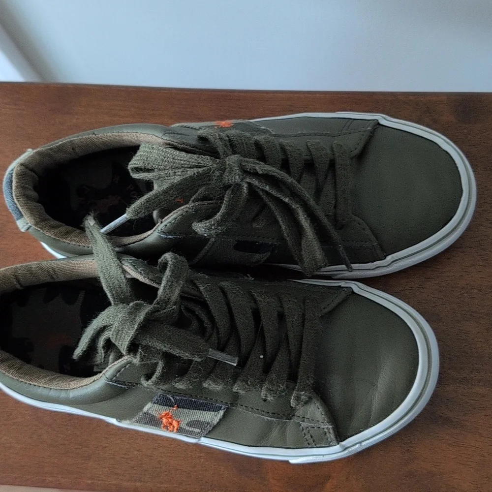 Polo by Ralph Lauren Kids Boys Olive Sneakers Size 2